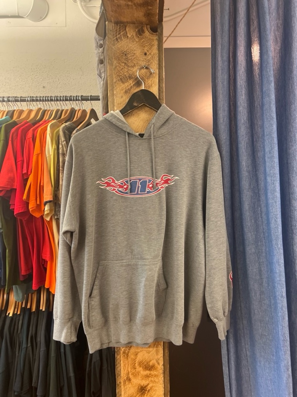 Vintage 11 Grey Graphic Hoodie